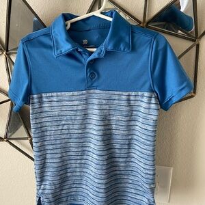 Blue Striped Kids Polo Shirt